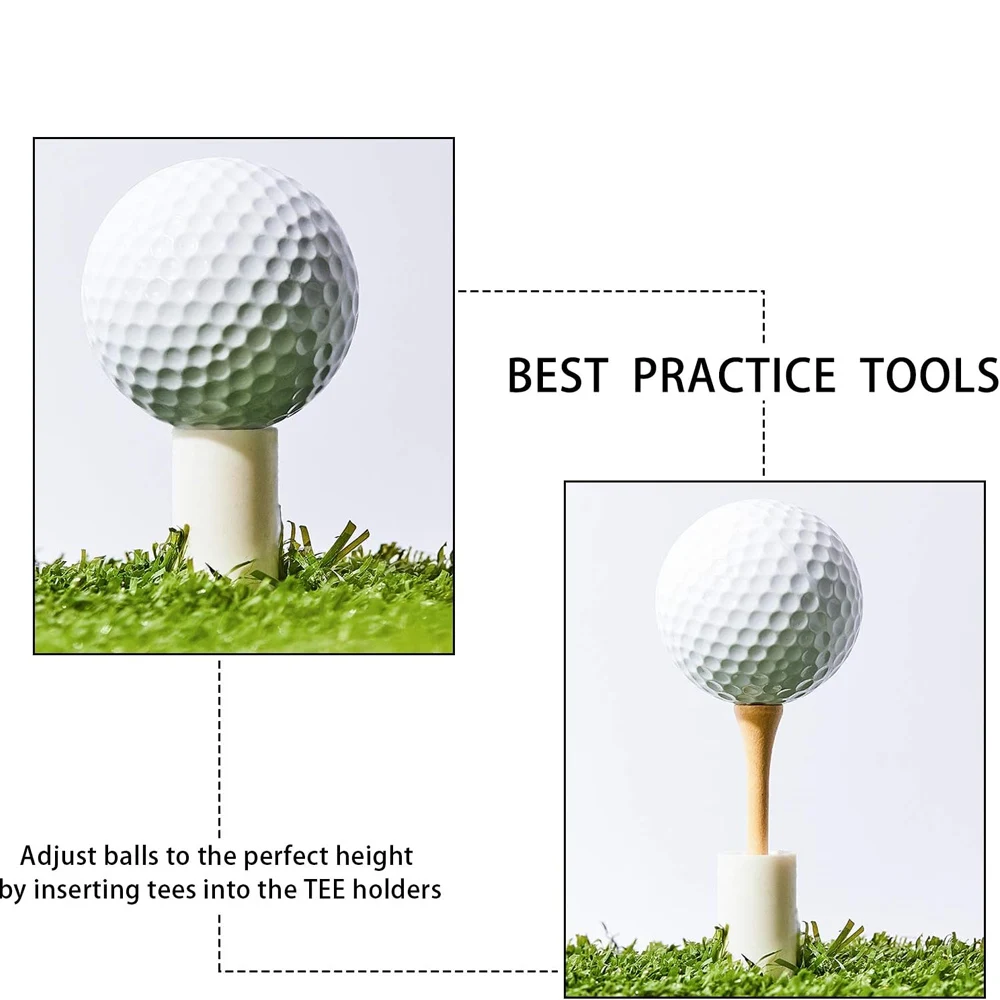 10 Pcs Golf Rubber Tee Holder Set for Driving Range Golf Practice Mat Indoor Outdoor