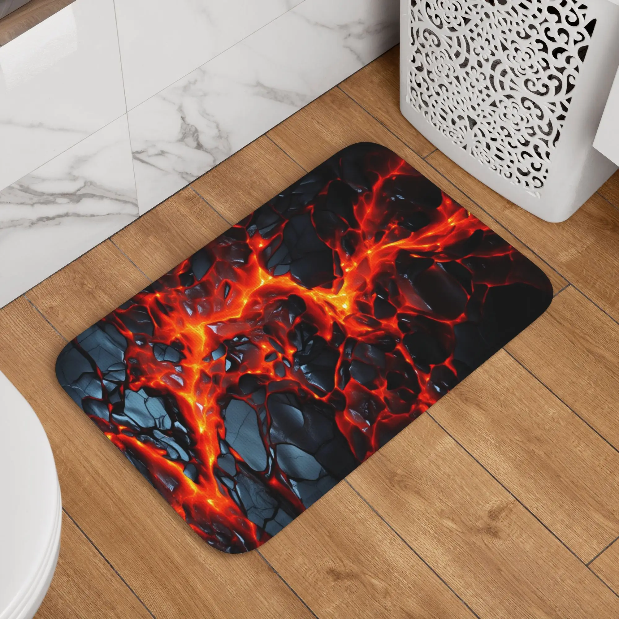 Custom Lava Crack 3D Illusion Doormat Non-Slip Entrance Bathroom Kitchen Door Floor Mats  Garage Carpet Rug