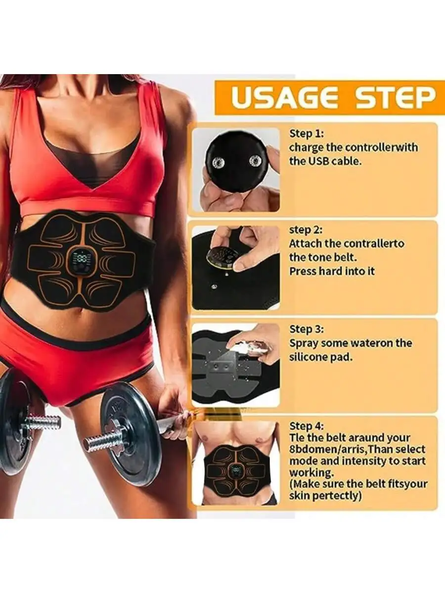 

2026 EAb Belt Abdominal Muscle Toner - Abs Stimulator Abs Stimulating Belt Muscle Men Women Training Device rechargeable