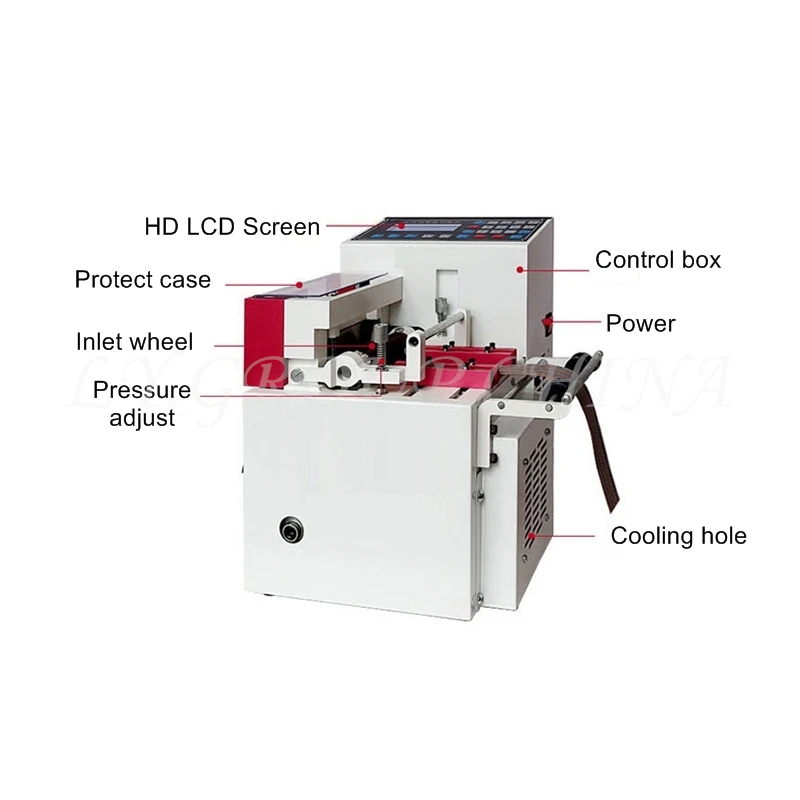 LY-335 Automatic Pipe Cutting Machine Belt-Drive 6 Wheels LY-100 Wire Tube Sleeving For Wire Cable Max Cut Diameter 3-35MM 100MM