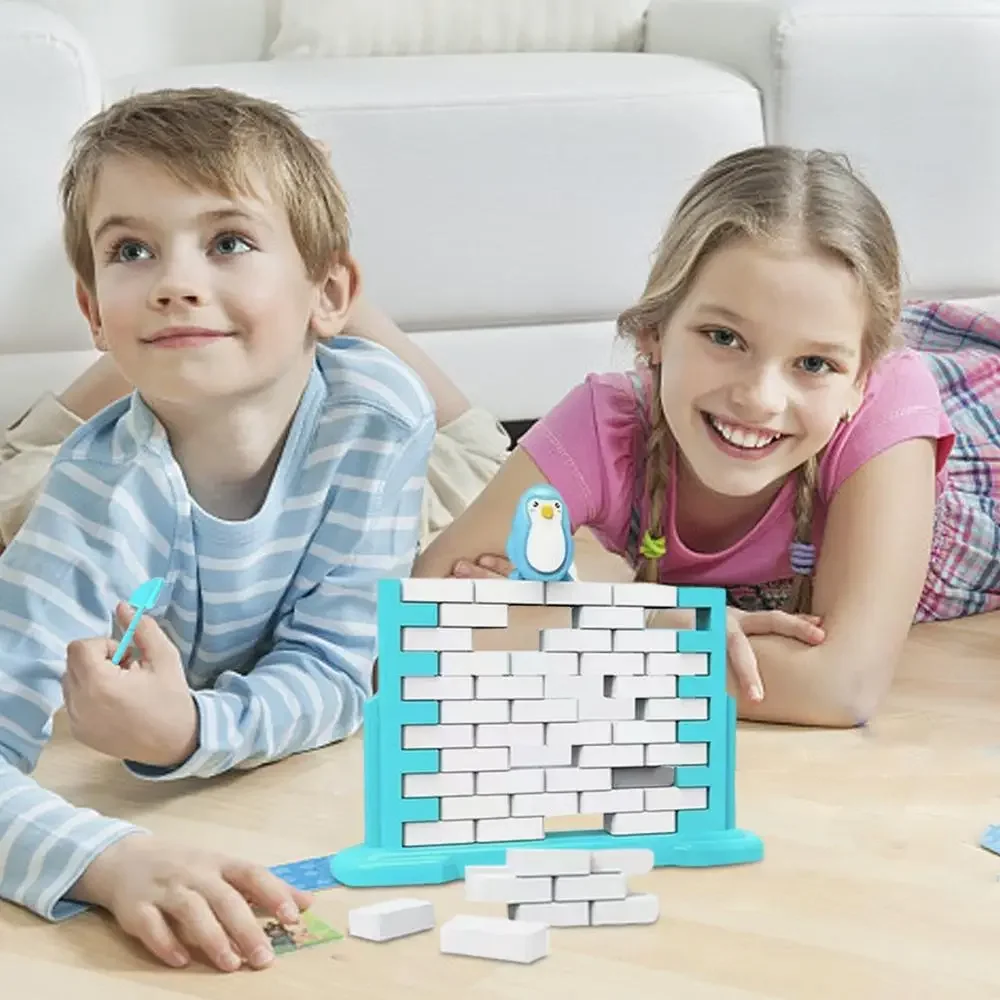 ของเล่นเพื่อการศึกษาเกมเพนกวินเด็ก Interactive ของเล่นสองคนอาคารและผลักดัน Wall BOARD เกมสําหรับชายหญิง