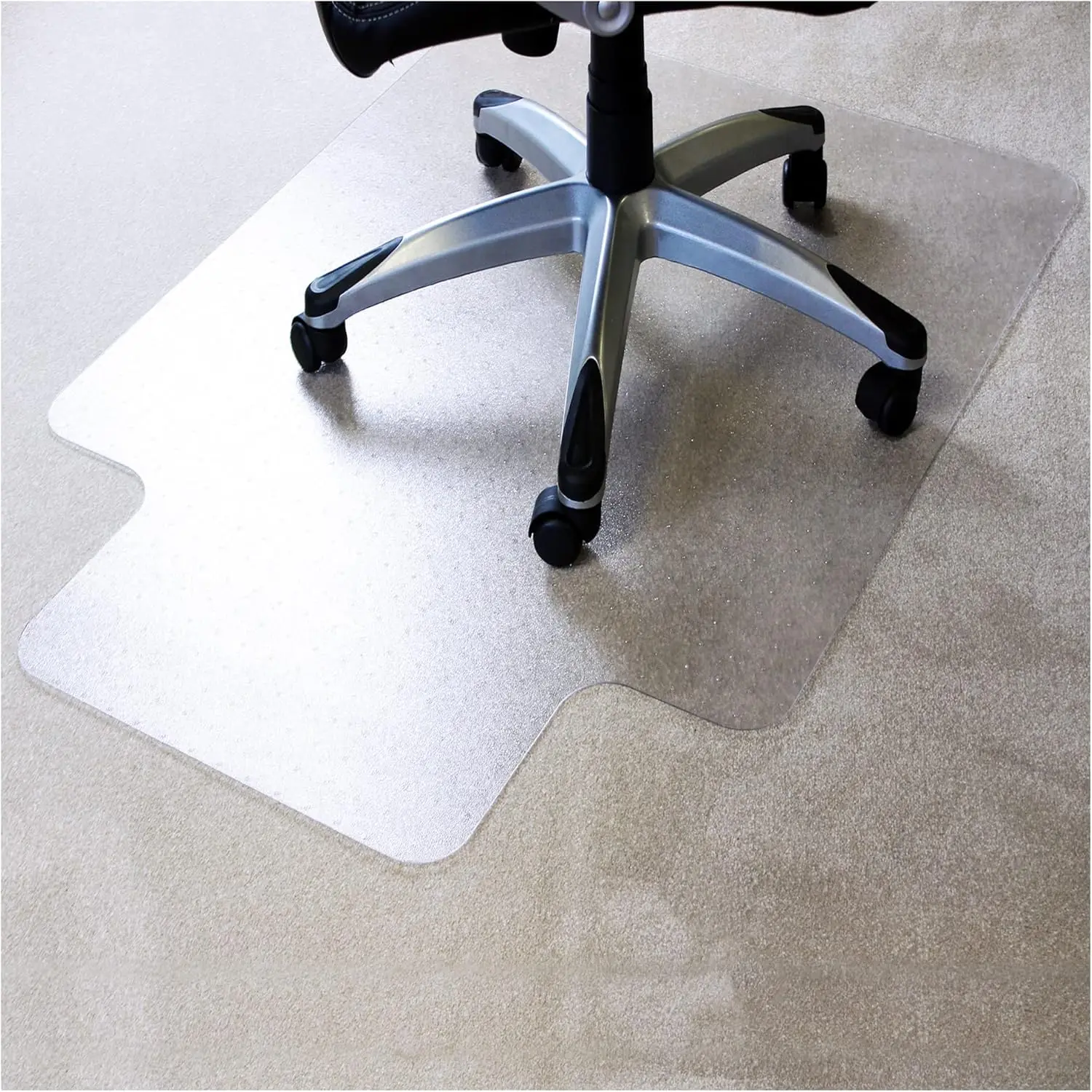 

Durable Office Chair Mat, Rectangular With Lip For Low And Standard Pile Carpets, 36"" X 48"", Transparent Carpeted Floor