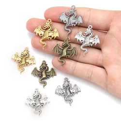 5pcs 5 Color Dragon Charm for Necklace Keyring jewelry Pendant  DIY Handmade Crafts accessories 26*32mm D816