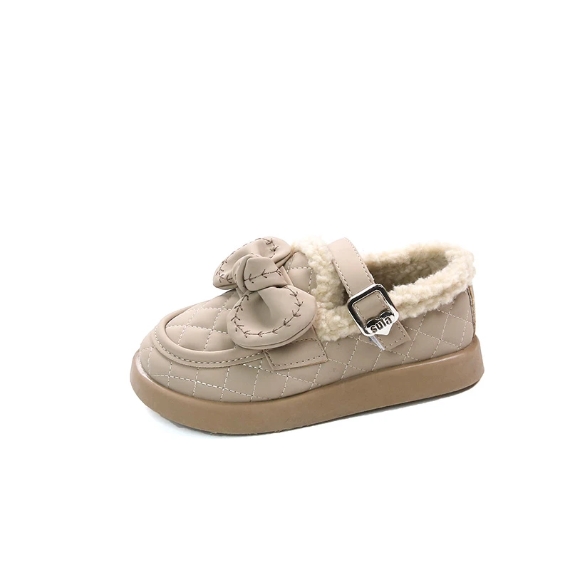 Scarpe in cotone peluche da ragazza nuova suola morbida moda antiscivolo scarpe Casual comode sportive per bambini di taglia media e grande