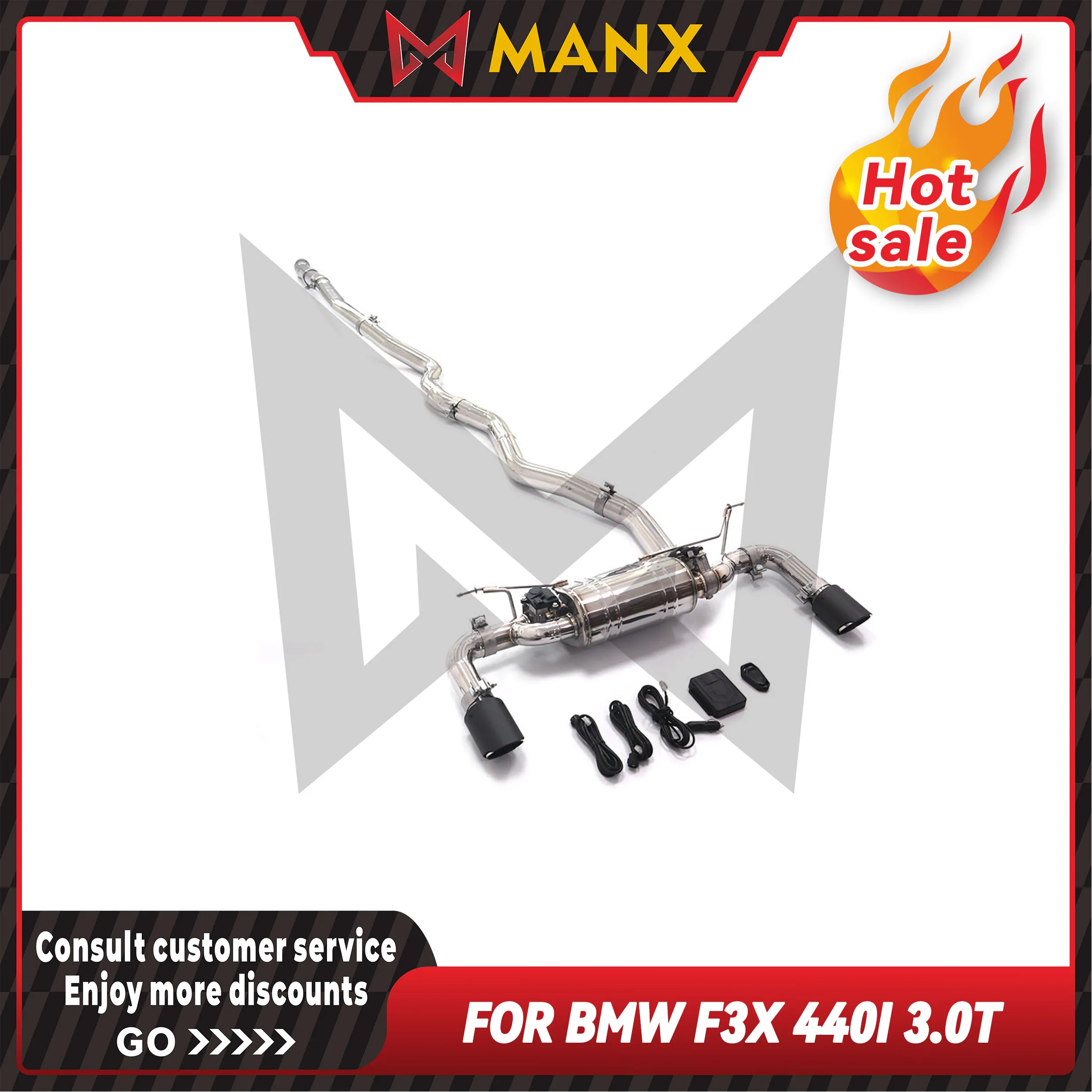 

For BMW F3X 440i 3.0T Car Exhaust system Stainless steels Performance Catback Muffler with remote control valve