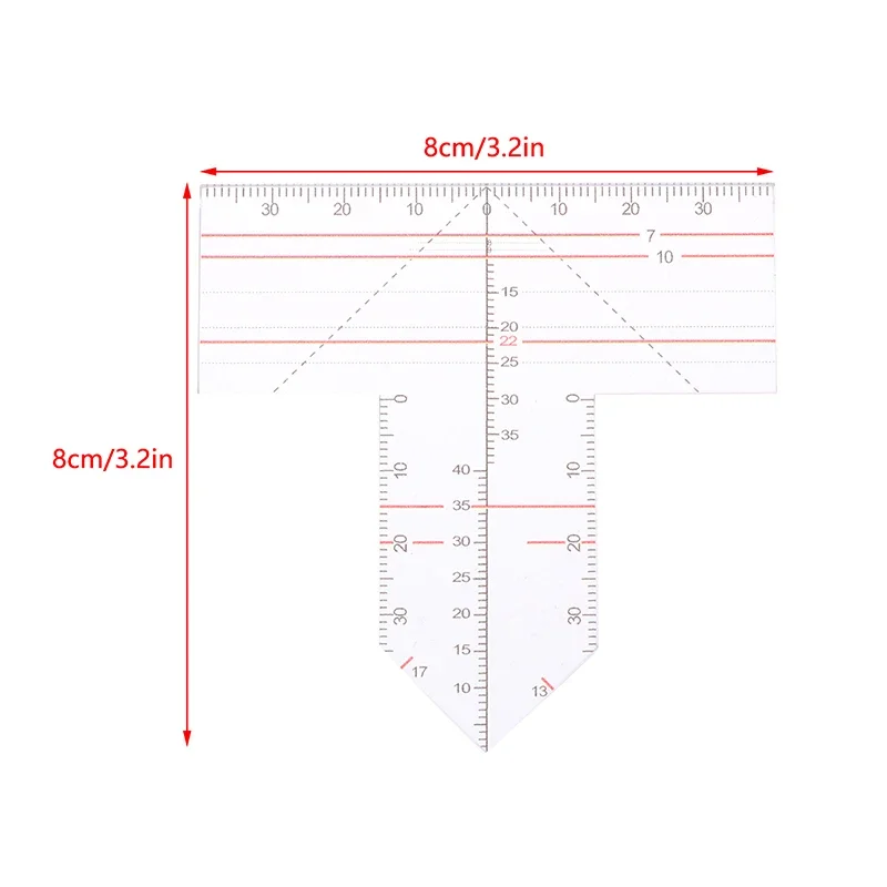 Dental T-Shape Guide Plate for Teeth Arrangement Denture Work Ruler for Drawing Alignment Orthodontic Symmetry Measurement Tool