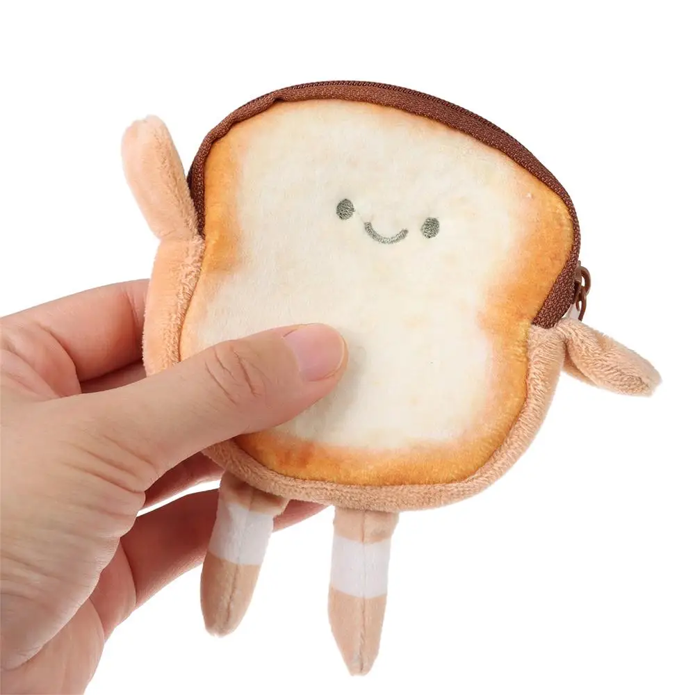 New Cartoon Toast Coin Purse Portable Bread Earphone Bag Lightweight Coin Key Bag Girl