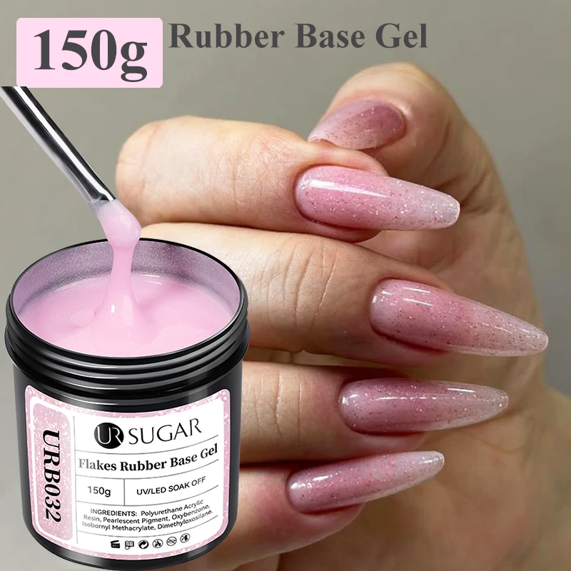 UR SUGAR 150g Glitter Rubber Base Gel Nail Polish Aurora Glitter Rubber Varnish Soak Off Semi permanent UV LED Gel Manicure Art