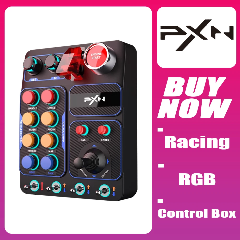 

Pxn Cb1 Racing Simulator Central Control Box Control Box For Euro Truck Simulator Racing RGB Multifunctional Key Gamer Accessory