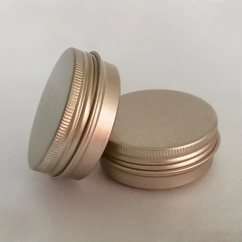 Gold Aluminum Candle Tin 50ml Round Containers Cosmetic Jars Oil Cream Pot Empty Aromatherapy Sealed Metal Can Travel