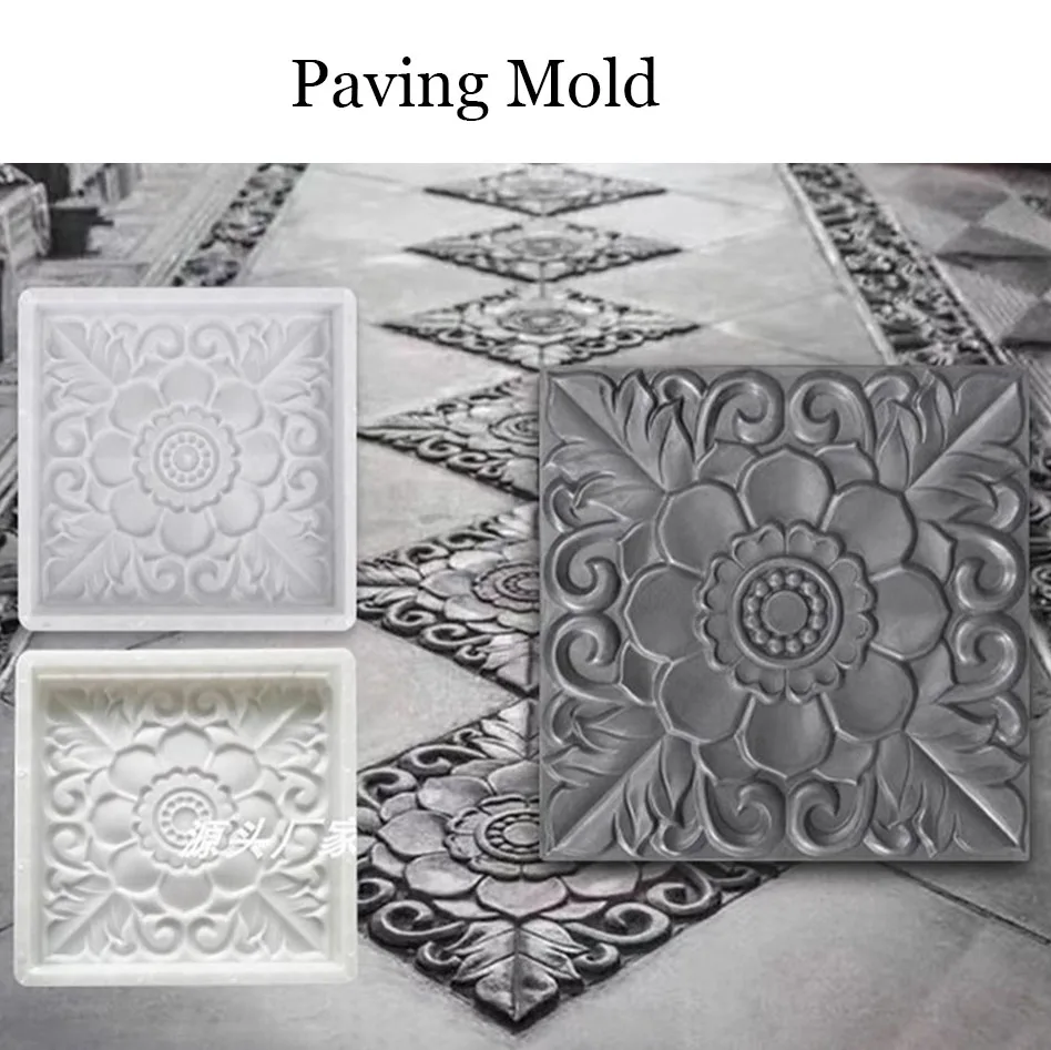 Molde de Plástico Reutilizable para Ladrillos de Hormigón con Diseño de Flores Antiguas, Molde para Pavimento, Baldosas de Cemento, Forma para Piedras de Pared para Decoración de Jardín y Patio