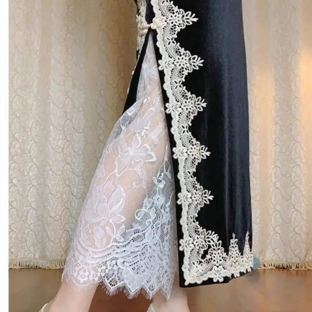 

Fashion A-Line Lace Mesh Skirt High Waist Transparent Long Skirt Elastic Tulle Korean Skirt for Summer