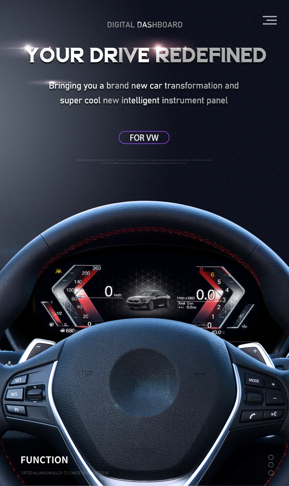 Linux HD Screen 1920*720  Digital Car LCD Dashboard Cluster for BMW 1 2 Series F20 F52 F22 X1 F48 F49 X2 F39 F45 2013-2019 Years Instrument Panel Virtual Cockpit Speedomete