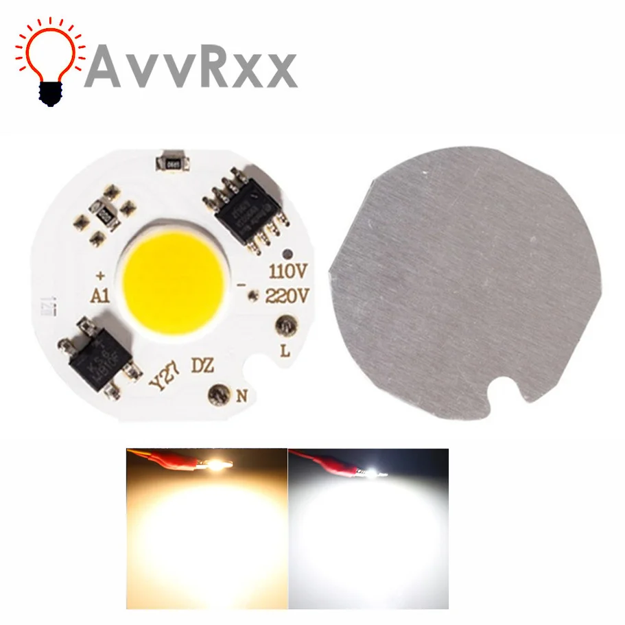 

AvvRxx COB LED Chip 220V 3W 5W 7W 9W Cold Warm White Y27 Bead COB Chip Led Beads Not Need Driver for Spotlight DIY Floodlight