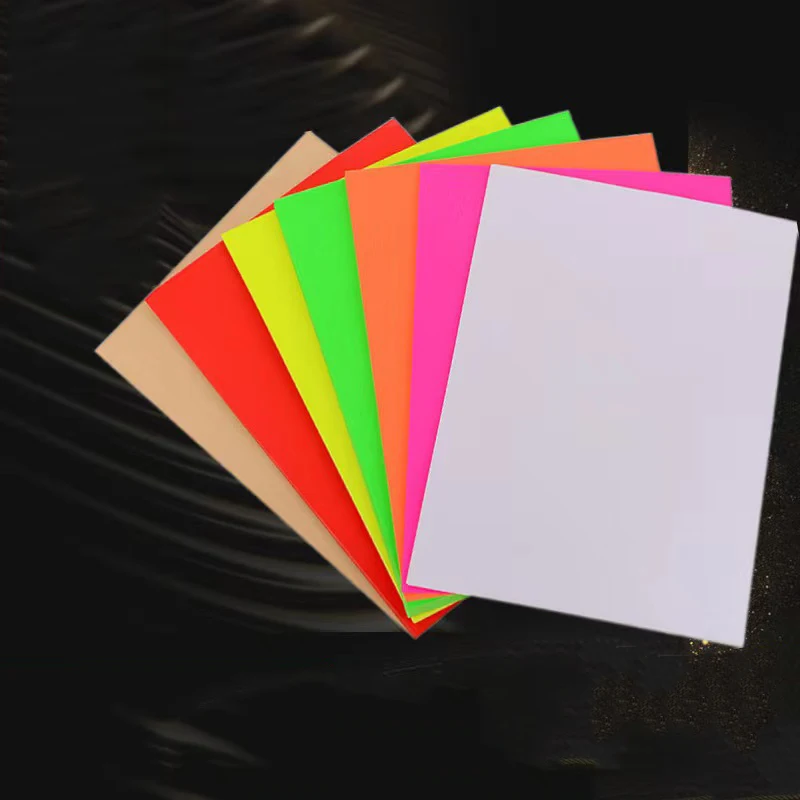 

100Sheets/Lot Self Adhesive Paper Fluorescent Color Printing Paper A4 Label Sticker for Inkjet Laser Printer DIY Supplies