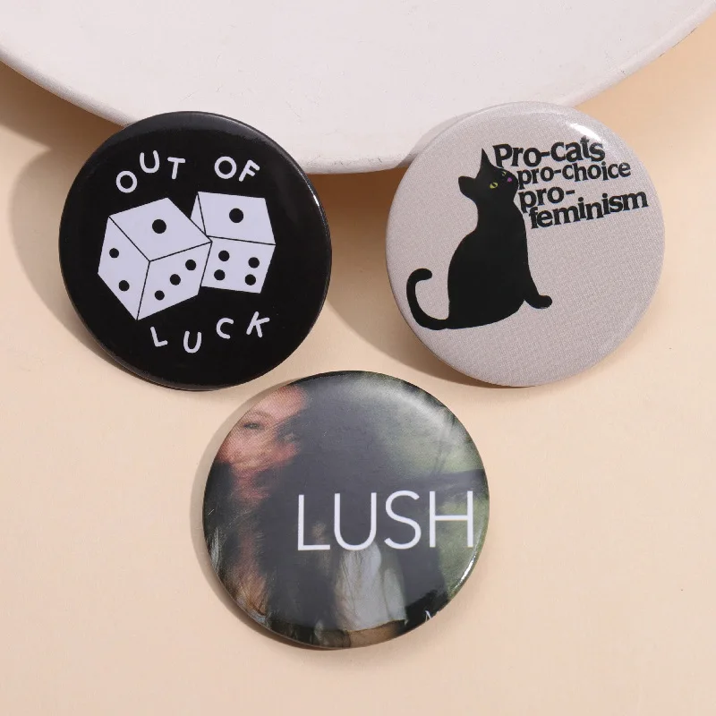 32-75mm Tinplate Soft Button Pin Anime Fun Animal Goose Cat Alien Cherry Brooch for Hat Bag Creative Jewelry Gift Lapel Badge