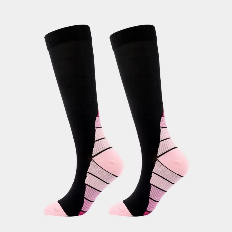 7pair  Professional Men Women Compression Socks Classic New Striped Shaped Stockings Elastic Basketball Fitness Stacks Stripe