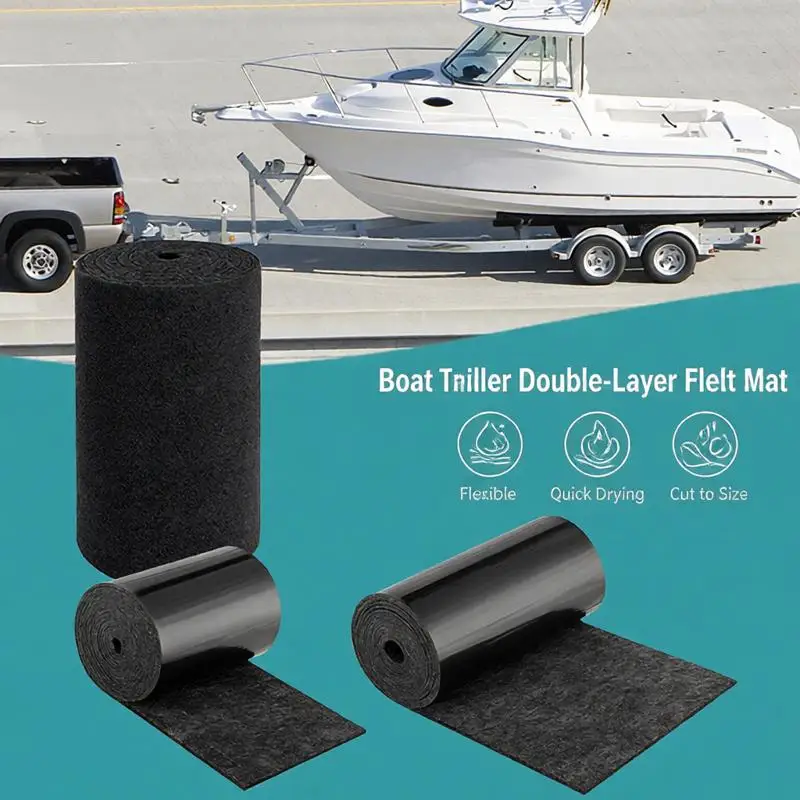 Marine Boat Trailer Bunk Carpet Roll Heavy Duty Double Layer Felt Protection Pad Weatherproof Hull Guard Mat for Jet Ski Boat