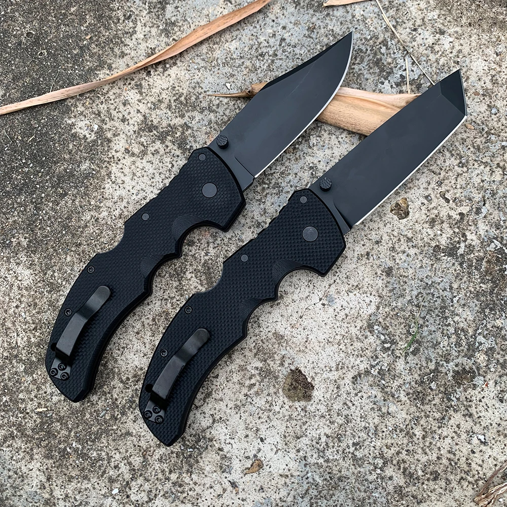 RECON 1 Tanto Cold Military Hunting Folding Knife AUS-10 Steel Blade Outdoor Professional Survival Combat Pocket Knives for Men