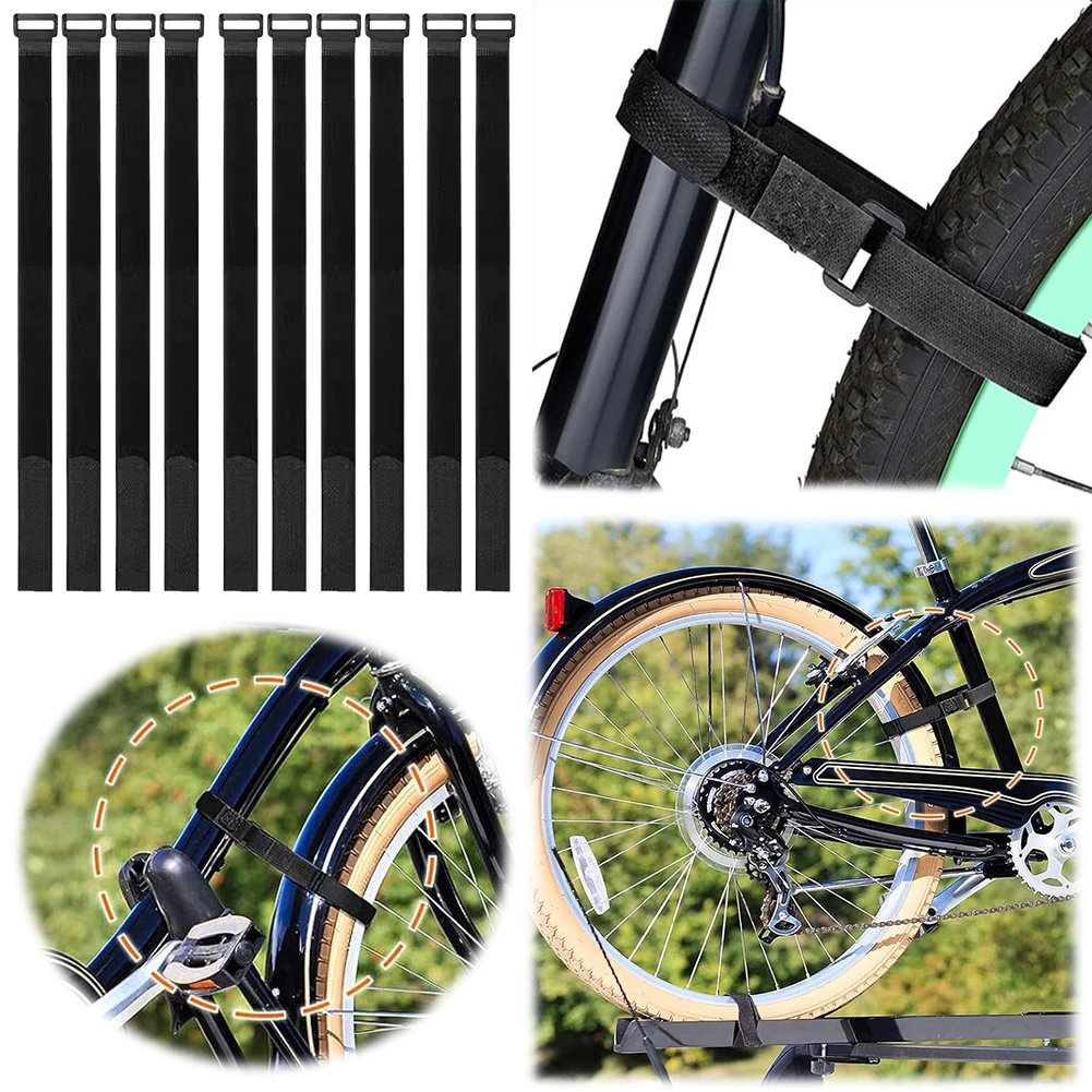 10 Pieces Bike Rack Straps Adjustable Bicycle Wheel Stabilizer Straps Nylon Bike Straps Bike Accessories for Transporting Bikes