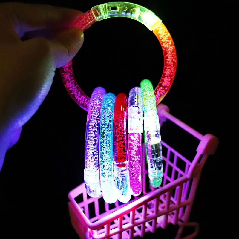 15/30 Pcs LED Light Up Bracelets Neon Glowing Bangle Luminous Wristbands Glow in The Dark Party Supplies for Kids Adults