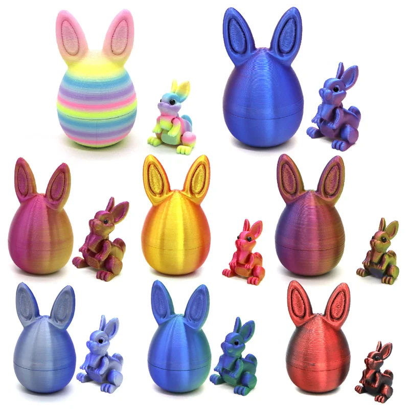 5cm 3D Printed Easter Bunny Egg Set Bunny Eggs with Bunny Inside Gift Ideas Family Fun Easter Surprise Home Desk Decor