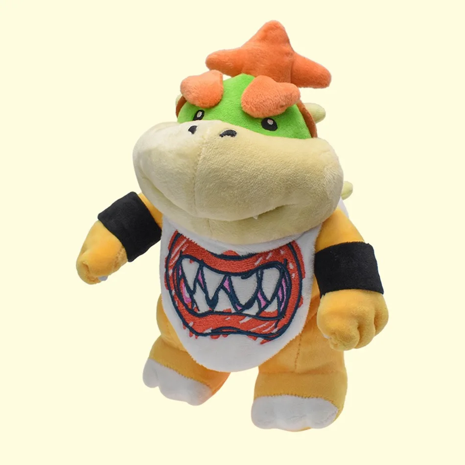 Super Mario Bowser Jr. Plush 21cm Standing Stuffed Toy with Scarf Cute Nintendo Game Character Collectible Doll