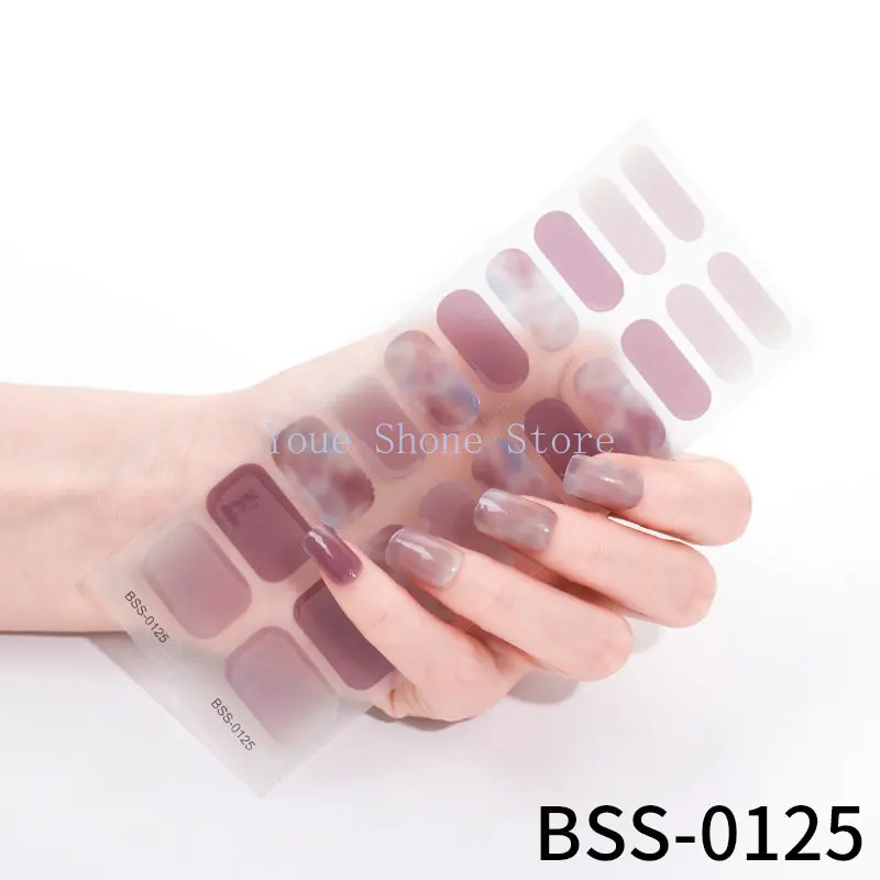 Semi Cured Gel Nail Strips Work with Any Nail Lamps Salon Quality Long Lasting Easy to Apply &amp Remove Includes Pads Nail File