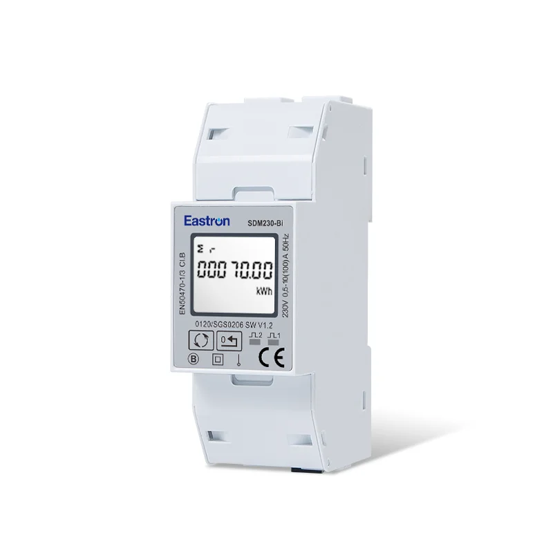 SDM230-BI MID Single Phase Din Rail Energy Meter, Bi-directional, CE , 100A , Import and Export Energy Measured