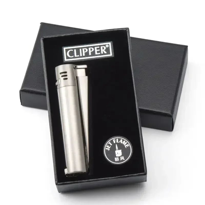 2024 Spain Original Clipper Metal Windbreak Lighter Grinding Wheel Gas Jet Torch Lighter Men\'s Collection of Exquisite Gifts