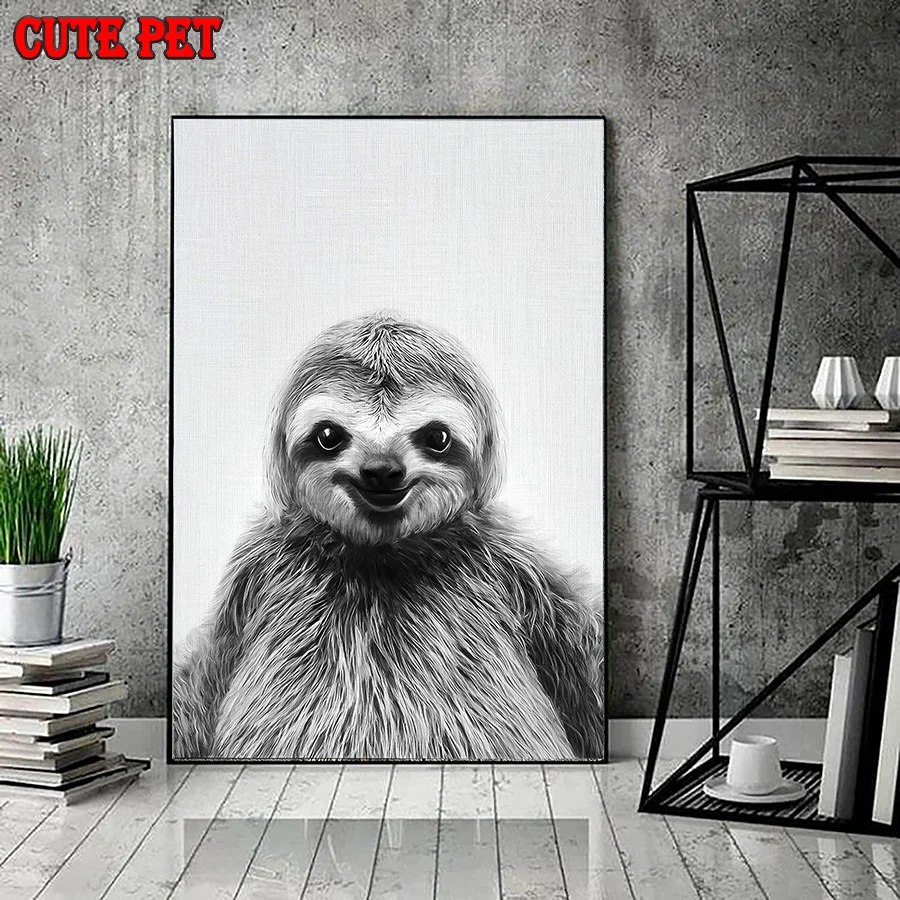 animal 5D Diamond Painting Full Diamond Embroidery Pattern Rhinestones Decor Needlework DIY Mosaic decoration sloth Cross Stitch