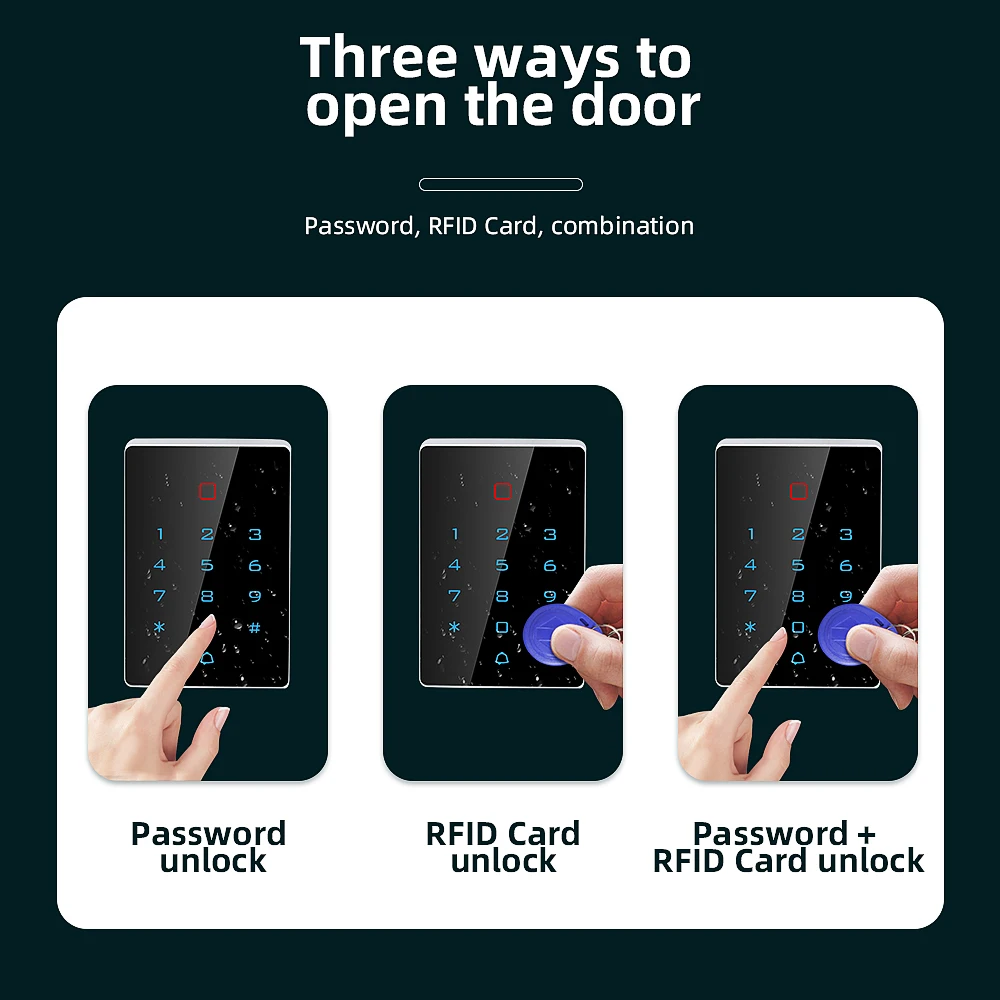 Teclado RFID con Control de acceso a la puerta, lector de tarjetas con controlador a prueba de agua IP68, WiFi, Tuya, aplicación de desbloqueo