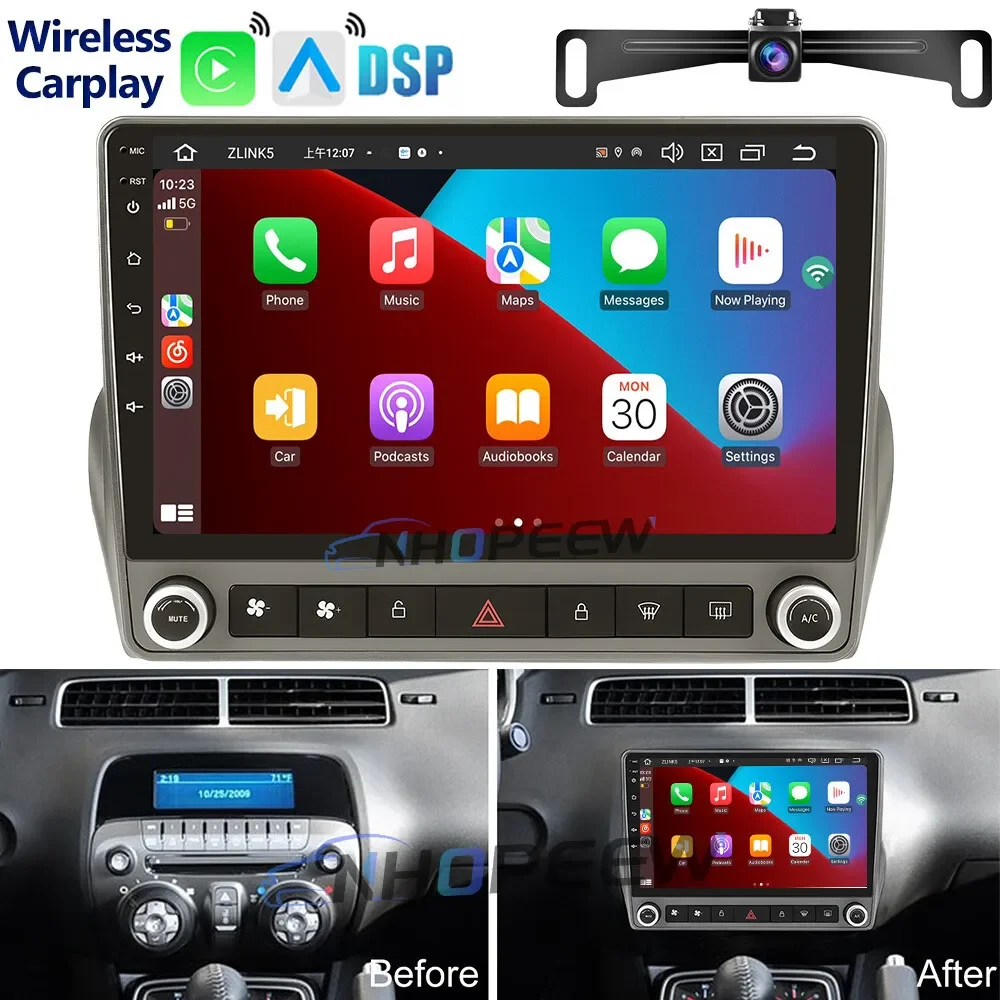 

9Inch Car Stereo Radio Car-play Wifi GPS Navigation Compatible for Camaro 2008-2015 Android 13