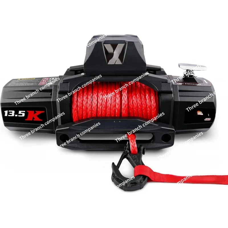 X-BULL Winch 13500 lb. Load Capacity Electric Kit 12V Synthetic Rope,Waterproof with Hawse Fairlead