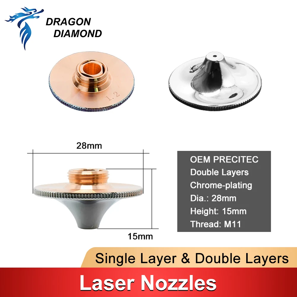 Laser düse Single Double Layer Ø 28mm Kaliber 0086-13010 für Ray tools Precitec Wsx Faser Lasers chneidkopf