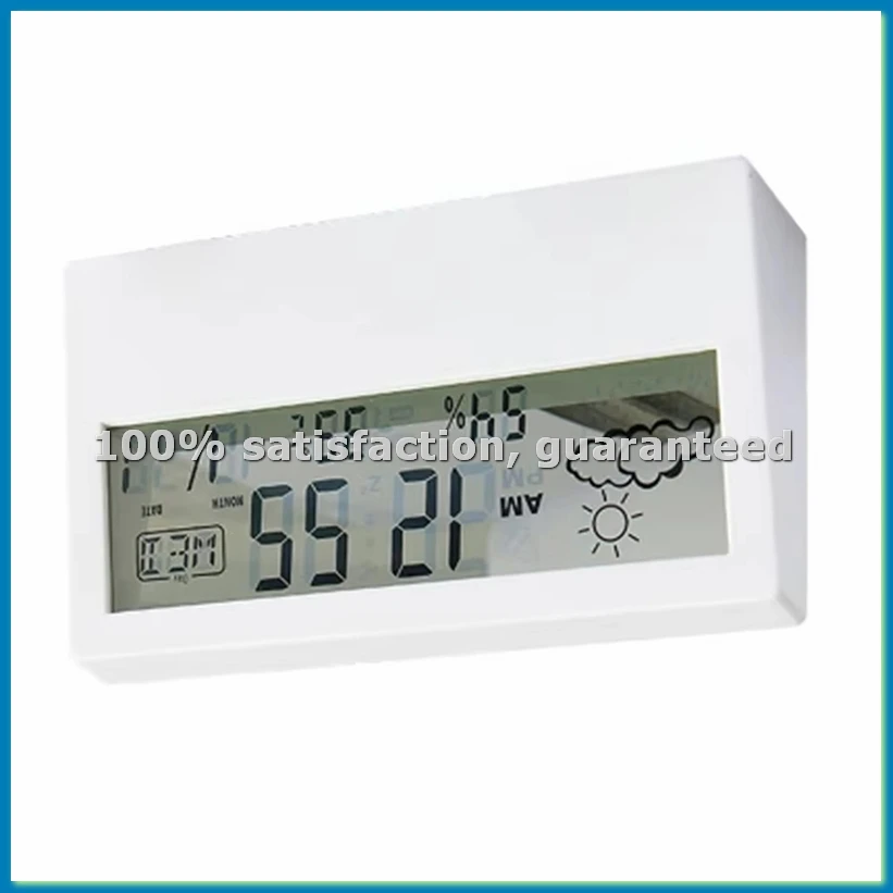 LED Thermometer -Hygrometer Multifunction Electronic Temperature Humidity Meter Weather Station with Alarm Clock-ABFB