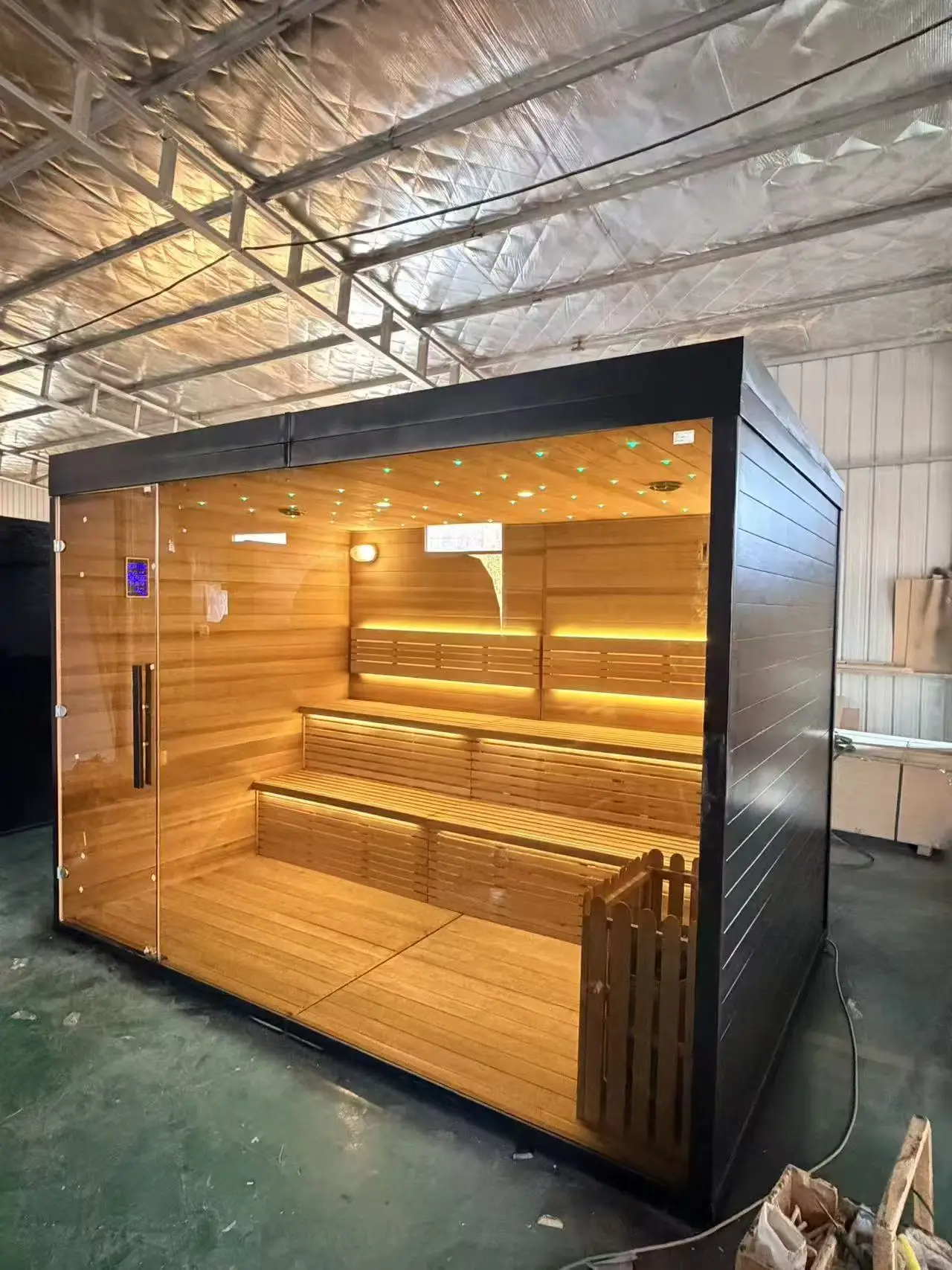 Electric Sauna for 2 People, Solid Red Cedar Wood Indoor Outdoor Sauna, Smart Computer Control Panel, 1800x1200x1900mm Home Spa