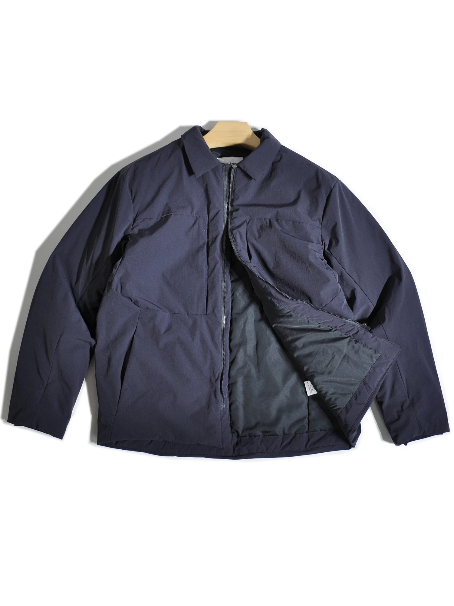 

Outdoor Lightweight Cotton Workwear Jaet Loose Casual Thin Flip Collar Multi-ket Polyester Filling Long Sve Zipper Cl...