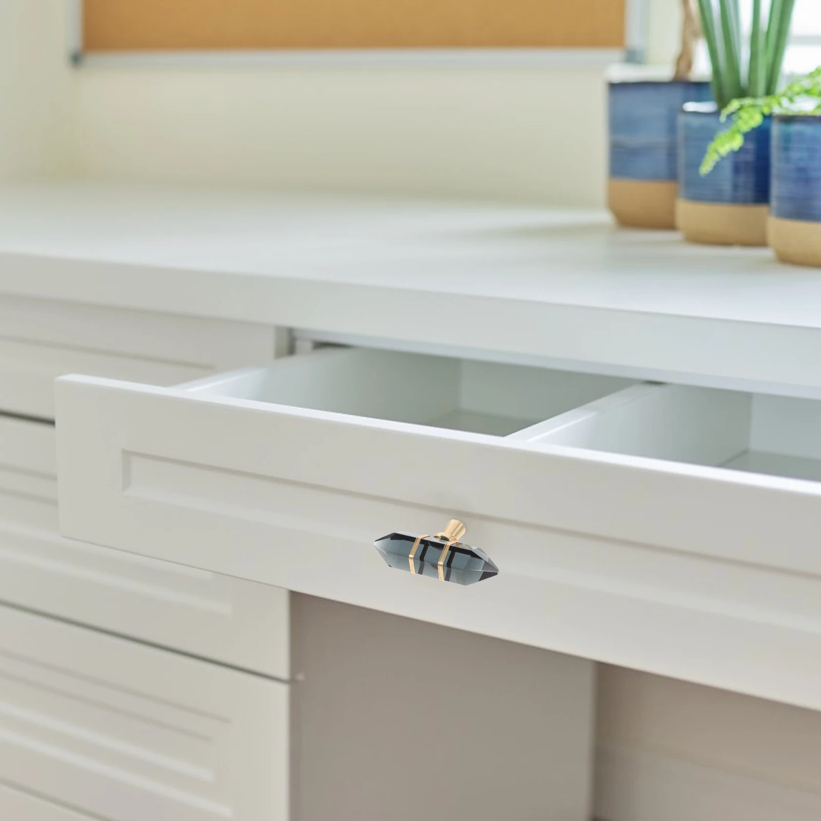 

2Pcs Hexagonal Crystal Brass Cabinet Pulls Dresser Drawer Handles Small Decorative Furniture Knobs Small Cabinet Knobs