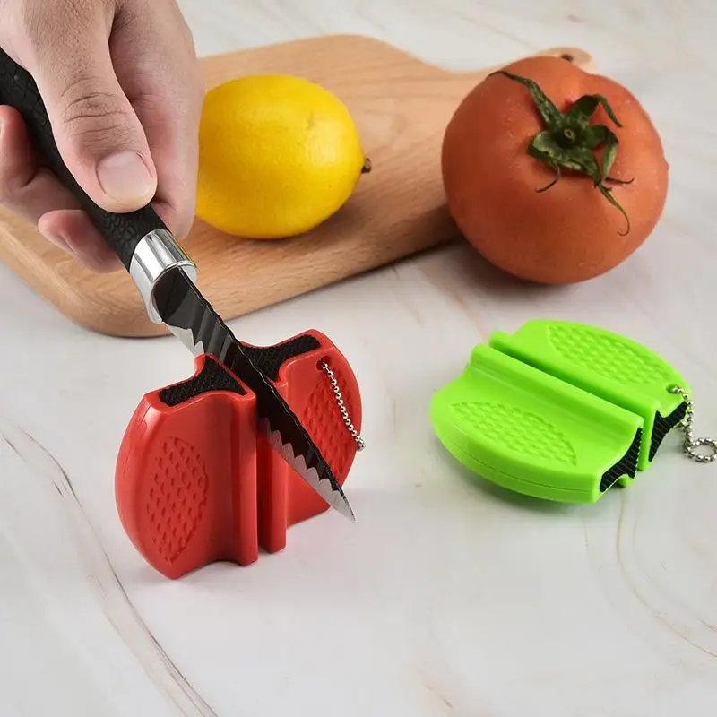 Mini Dual-sided Knife Sharpener Lightweight Pocket-sized Efficient Sharpening Tool for Kitchen Outdoor Fishing Hiking Use