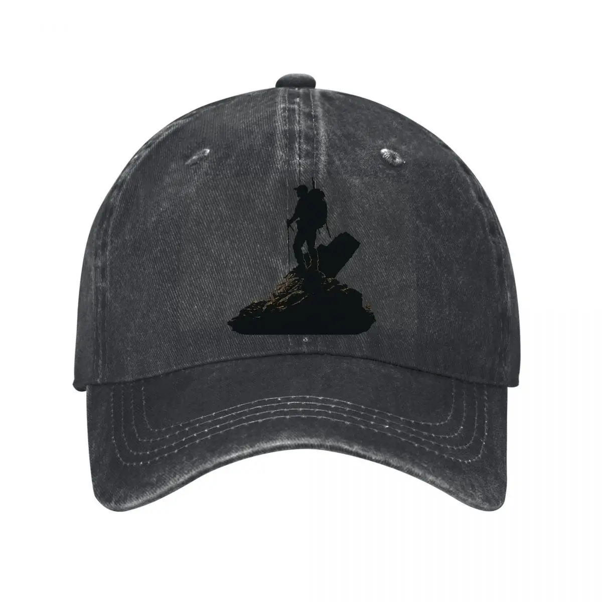 Mountain Climber Hiker Silhouette Rocky Peak Adventure Graphic 2026 New Vintage Washed Cotton Baseball Cap Parent Kids Sun Hats
