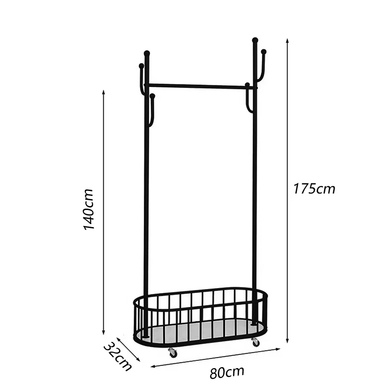 Wholesale Cheap Wooden Coat Rack Clothes Storage Stand Metal Clothes Hanger Coat Cap Rack with Wheels