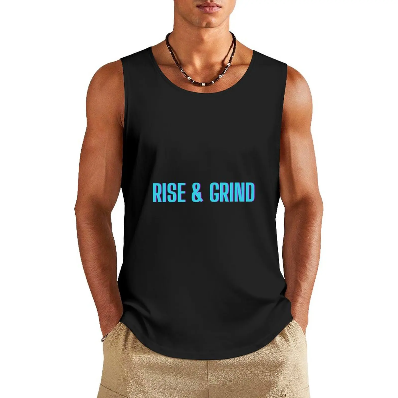 Rise & Grind Tank Top bodybuilding men quick-drying t-shirt