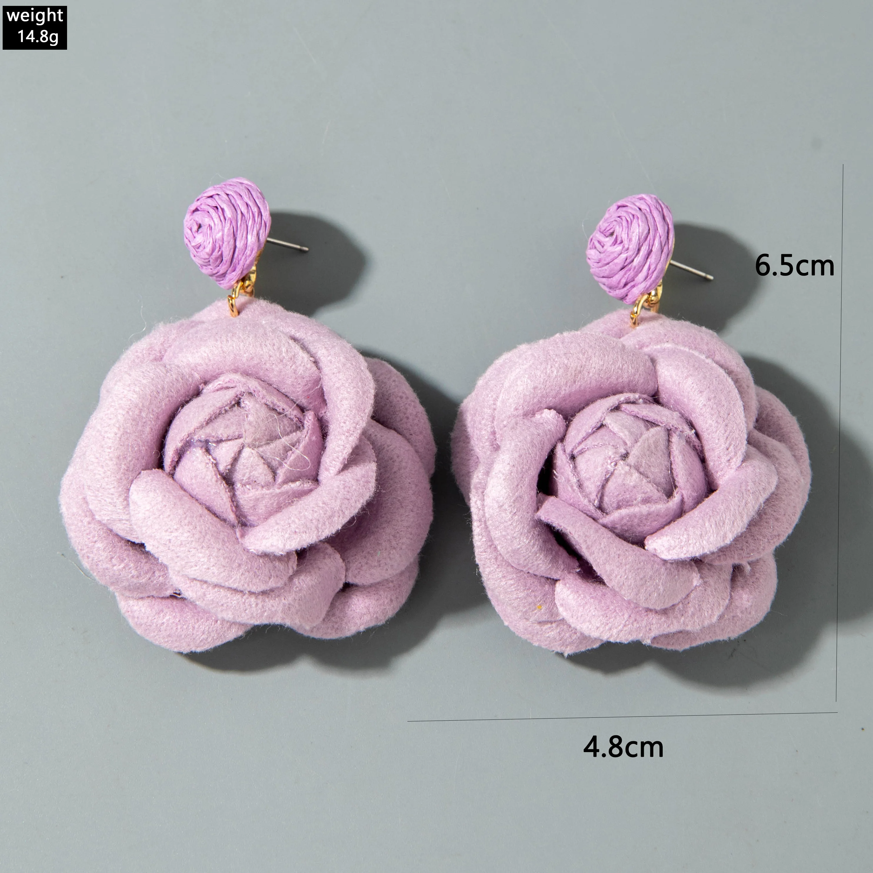 Tocona Fashion Lafite Grass Earrings Imitation Flower Pendant Suitable for Women's Holiday Party Jewelry Gifts