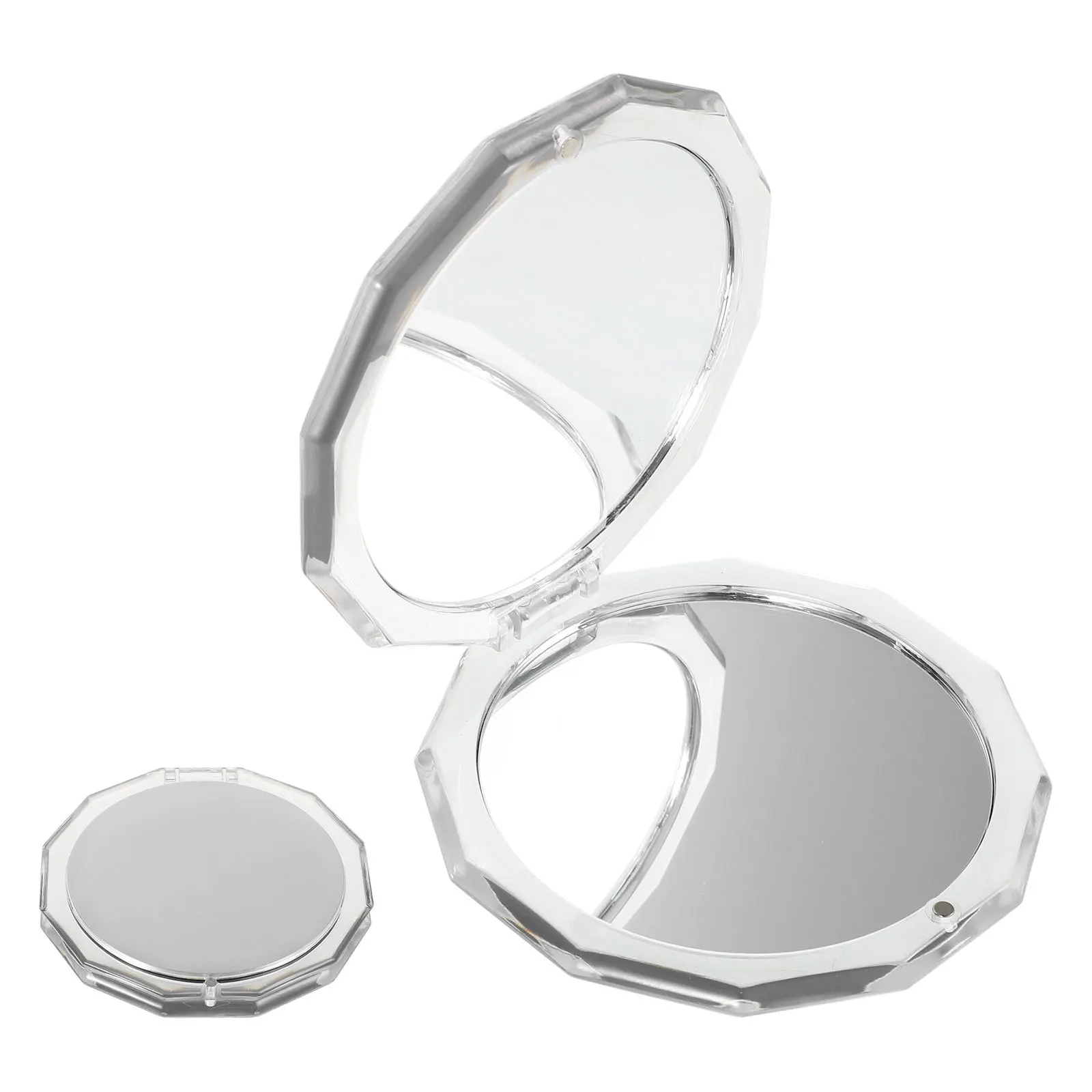 

Mini Small Folding Polygonal Makeup Mirror Compact Portable Purse Pocket Cute Travel Vanity Mirror for Girls Women