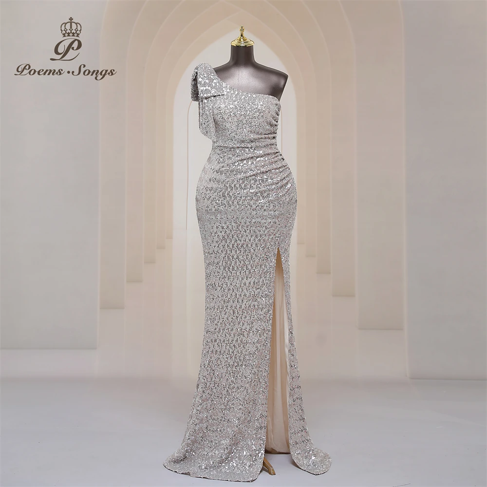 

Elegant party dresses formal dresses for women evening dresses one-shoulder slant shoulder Side slits prom dress mermaid party