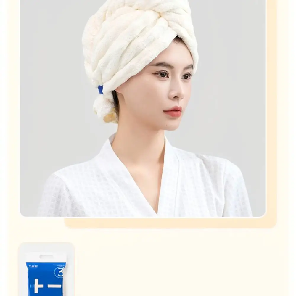 Thick Bubble Fleece Hair Drying Towel Wrap Soft Breathable Shower Hat Quick Dry Bathing Wrap Headband For Daily Hair Care