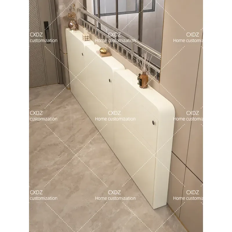 Narrow Shoe Cabinet with Lock for Door Aisle Integrated Two-in-One Large Capacity Multi-Layer Storage Locker