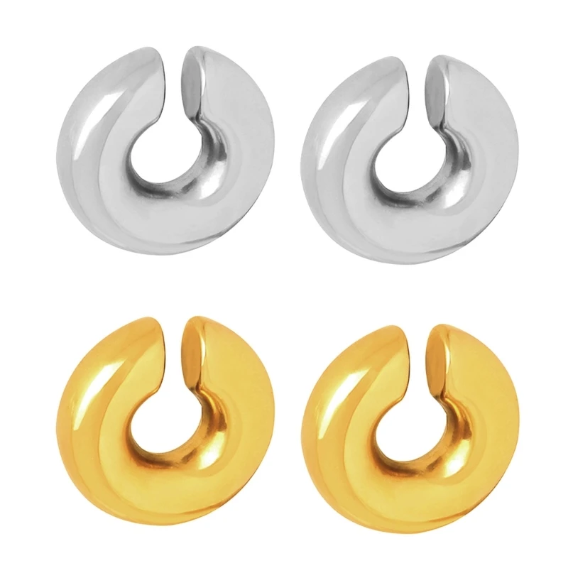 

Fashionable Stainless Steel Hollow Circle Ear Clip Without Piercing Ear Jewelry N58F