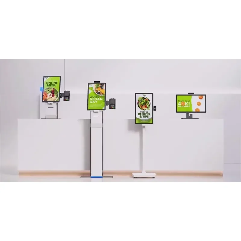 Steak Restaurant Counter Service Terminal Self Service Ordering Kiosk with 23.8 Inch Capacitive Touch Android Display